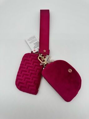 Lululemon Dual Pouch Wristlet L Monogram Berry Rumble NEW